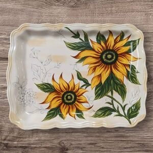 Vintage Tabletops Gallery- "Girasol" Hand Painted/Crafted Sunflower Serving Tray